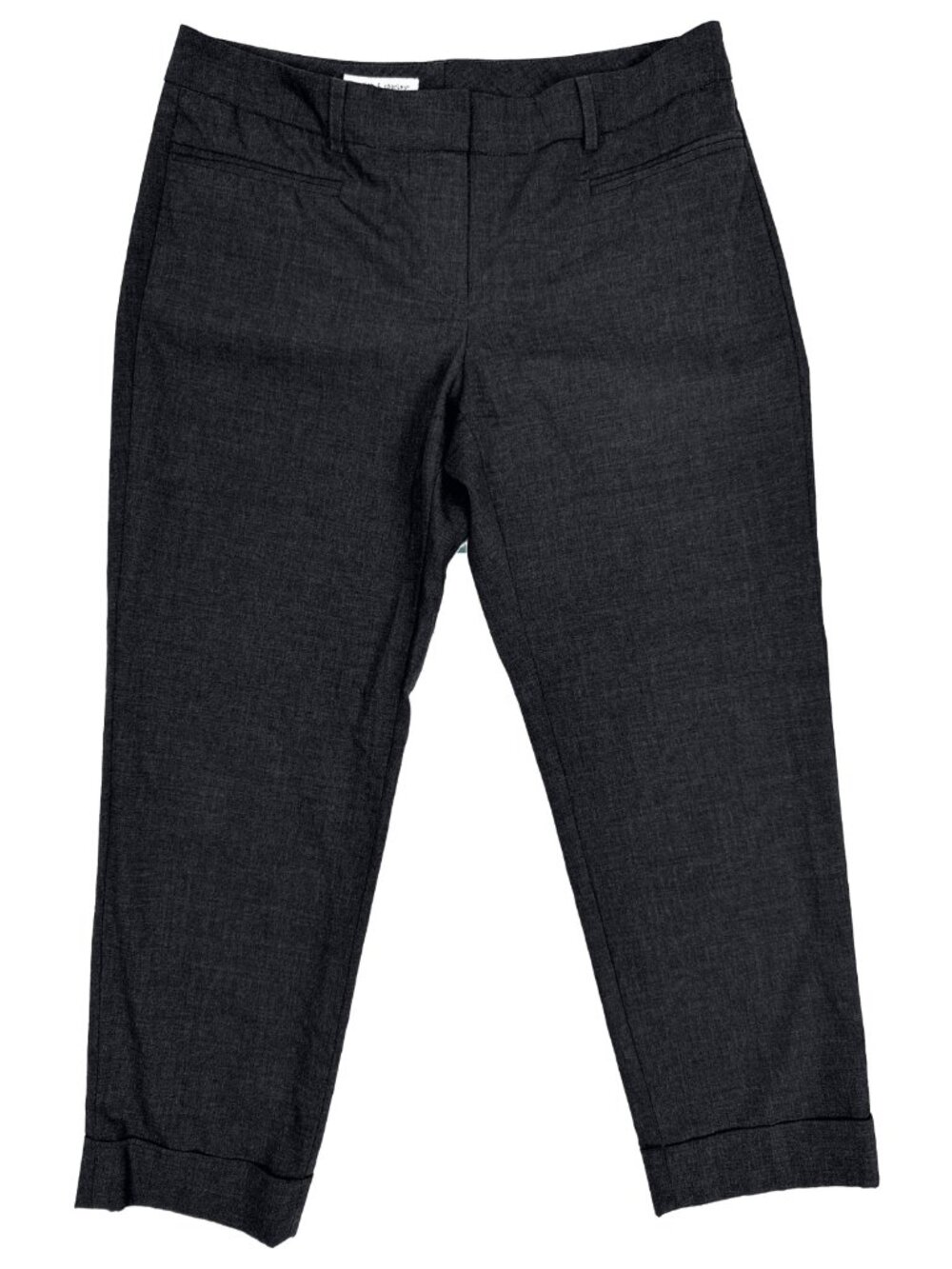 JUDITH & CHARLES Virgin Wool Tailored Cuffed Charcoal Gray Pants Sz 8